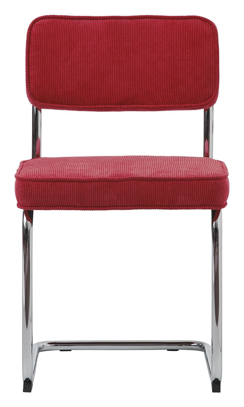 Rupert Dining Chair - Red Velvet/Chrome