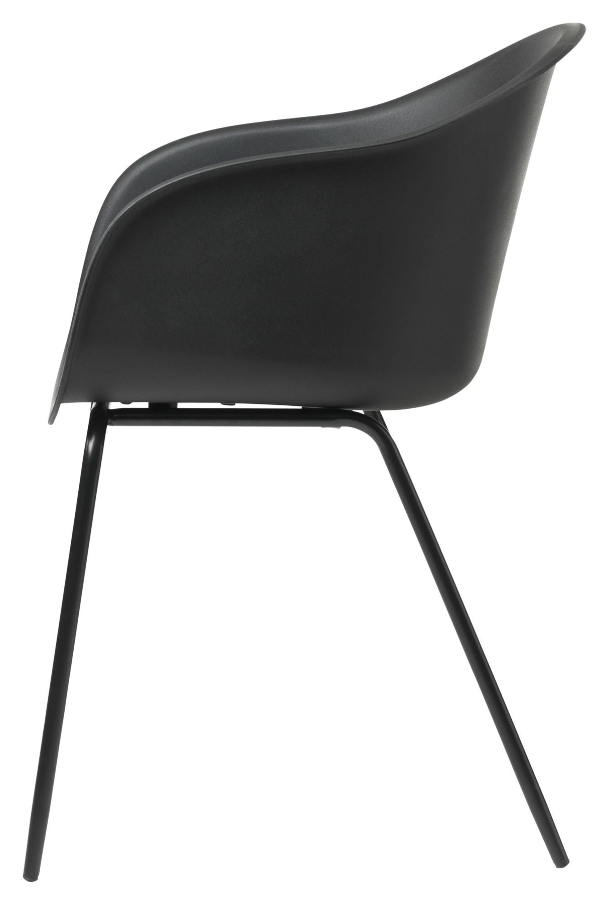 Topley Dining chair with armrests, Black Plastic