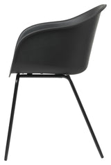 Topley Dining chair with armrests, Black Plastic