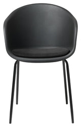 Topley Dining chair with armrests, Black Plastic