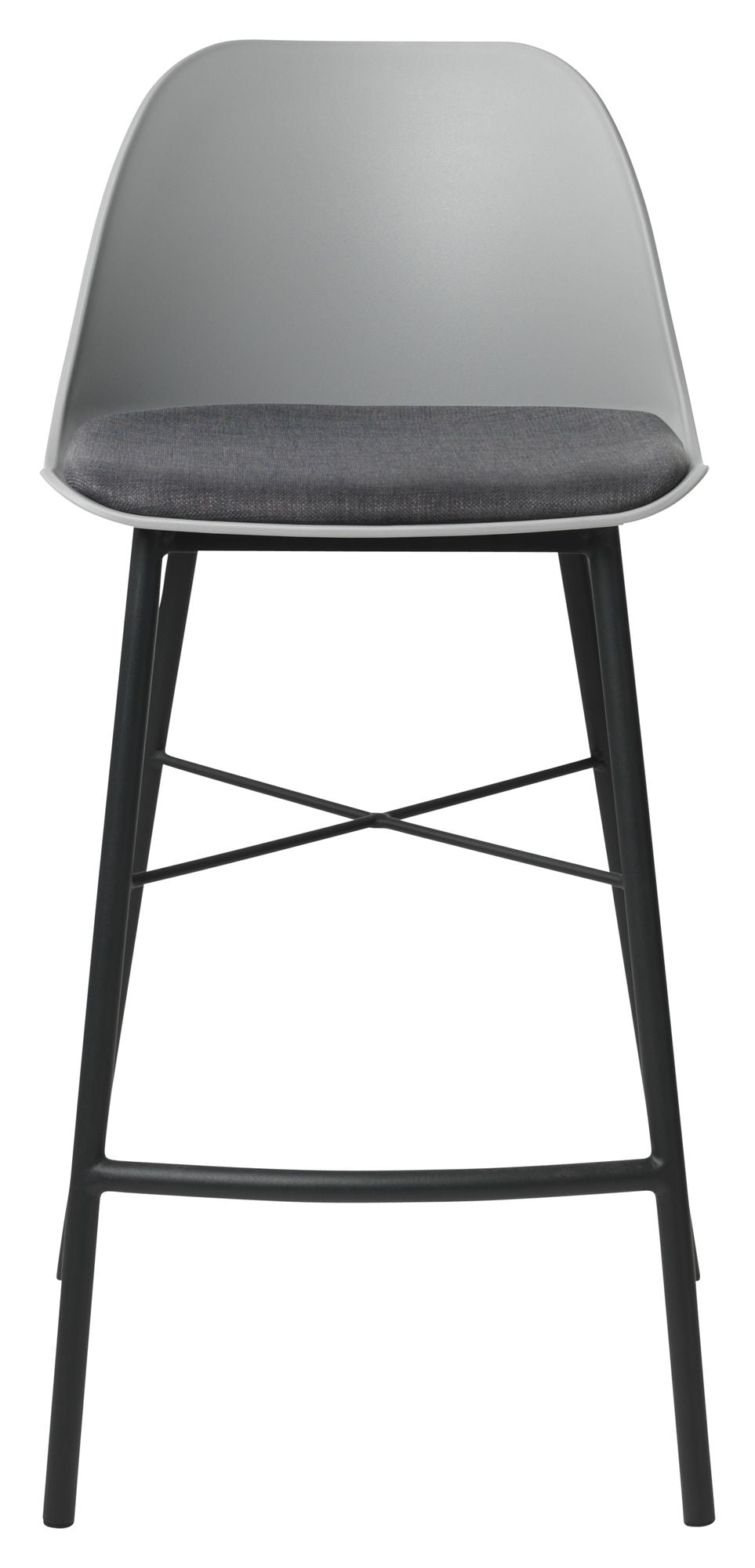 Whistler bar stool SH: 68cm, Gray PP/Black metal