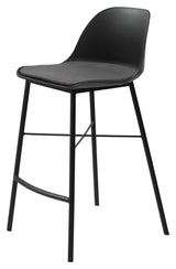 Whistler bar stool SH: 68cm, Black PP/Black metal