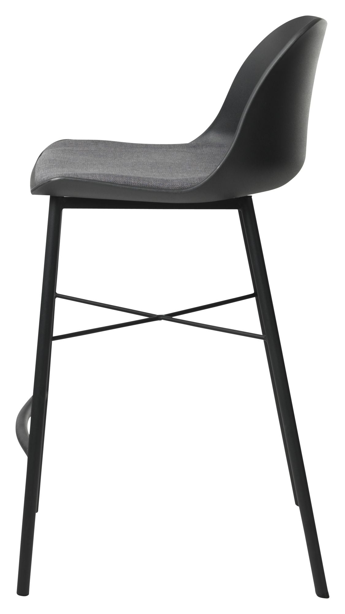 Whistler bar stool SH: 68cm, Black PP/Black metal