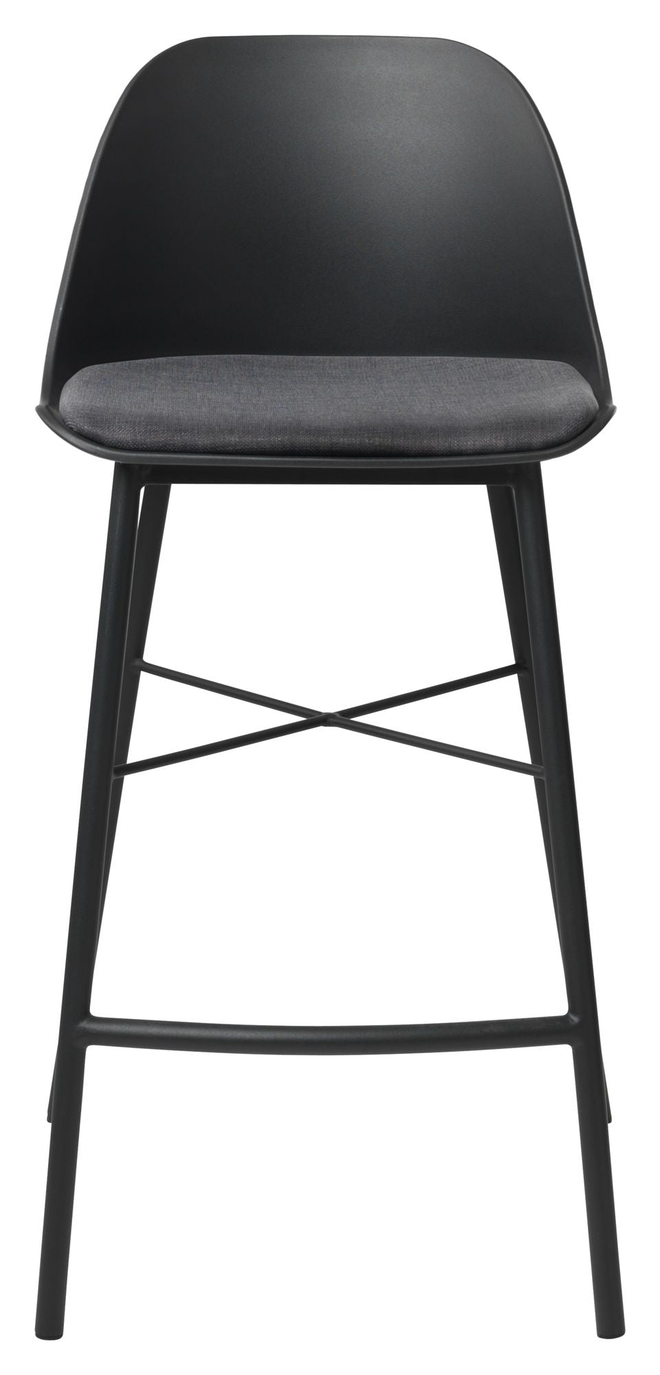 Whistler bar stool SH: 68cm, Black PP/Black metal