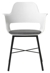 Whistler Dining chair with armrests, White PP