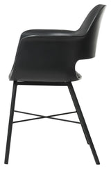 Whistler Dining chair with armrests, Black PP