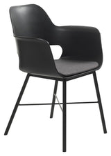 Whistler Dining chair with armrests, Black PP