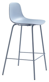 Whitby bar stool SH: 67.50cm, Dusty Blue Plastic