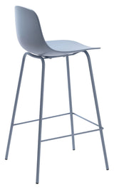 Whitby bar stool SH: 67.50cm, Dusty Blue Plastic