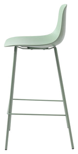 Whitby bar stool SH: 67.50cm, Dusty Green Plastic