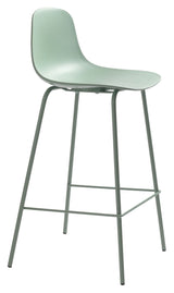 Whitby bar stool SH: 67.50cm, Dusty Green Plastic