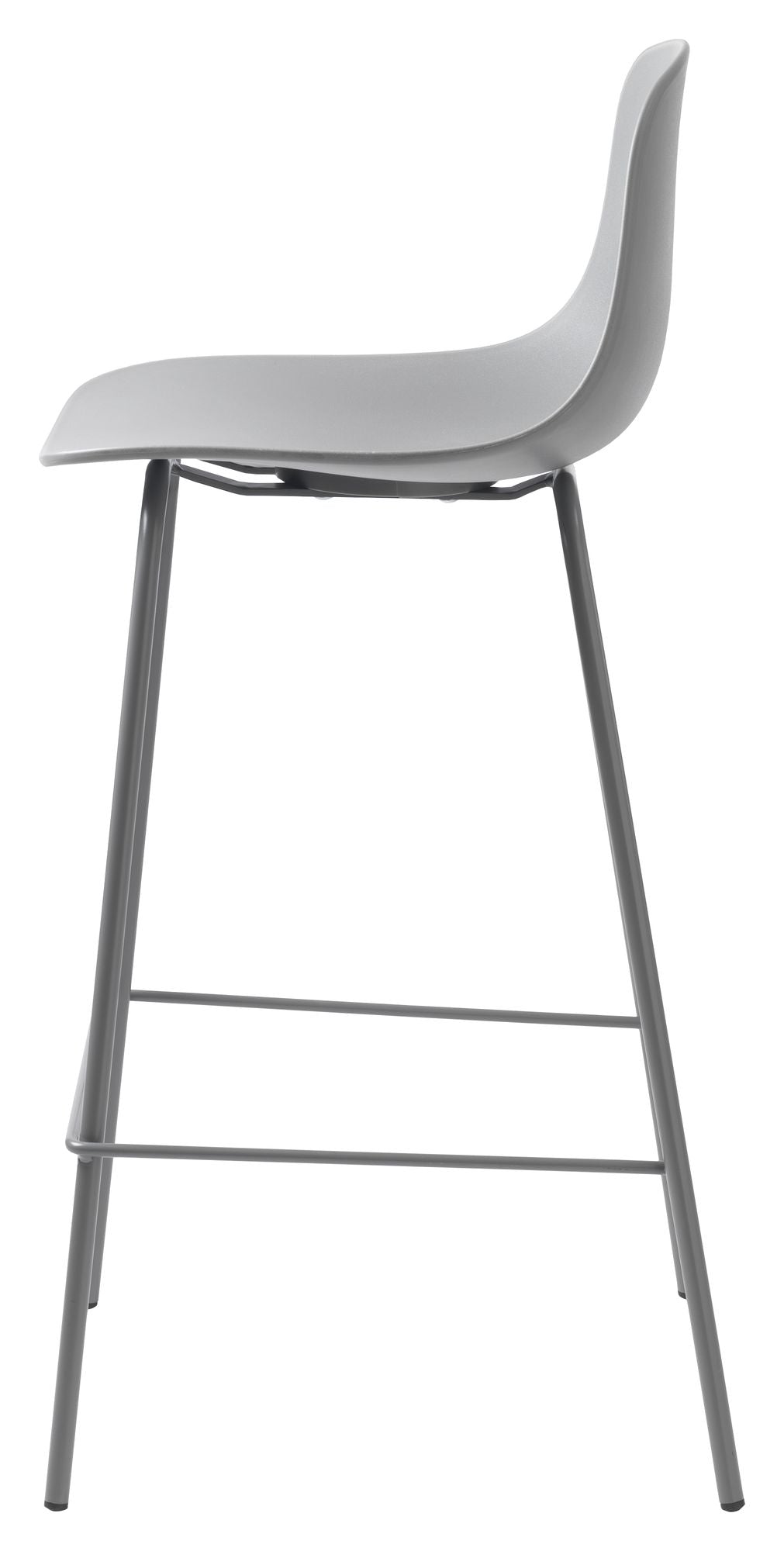 Whitby bar stool SH: 67.50cm, Gray Plastic