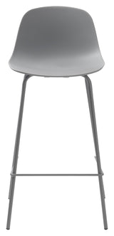 Whitby bar stool SH: 67.50cm, Gray Plastic