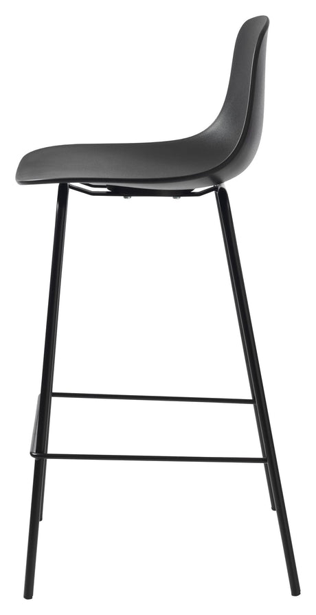 Whitby bar stool SH: 67.50cm, Black Plastic