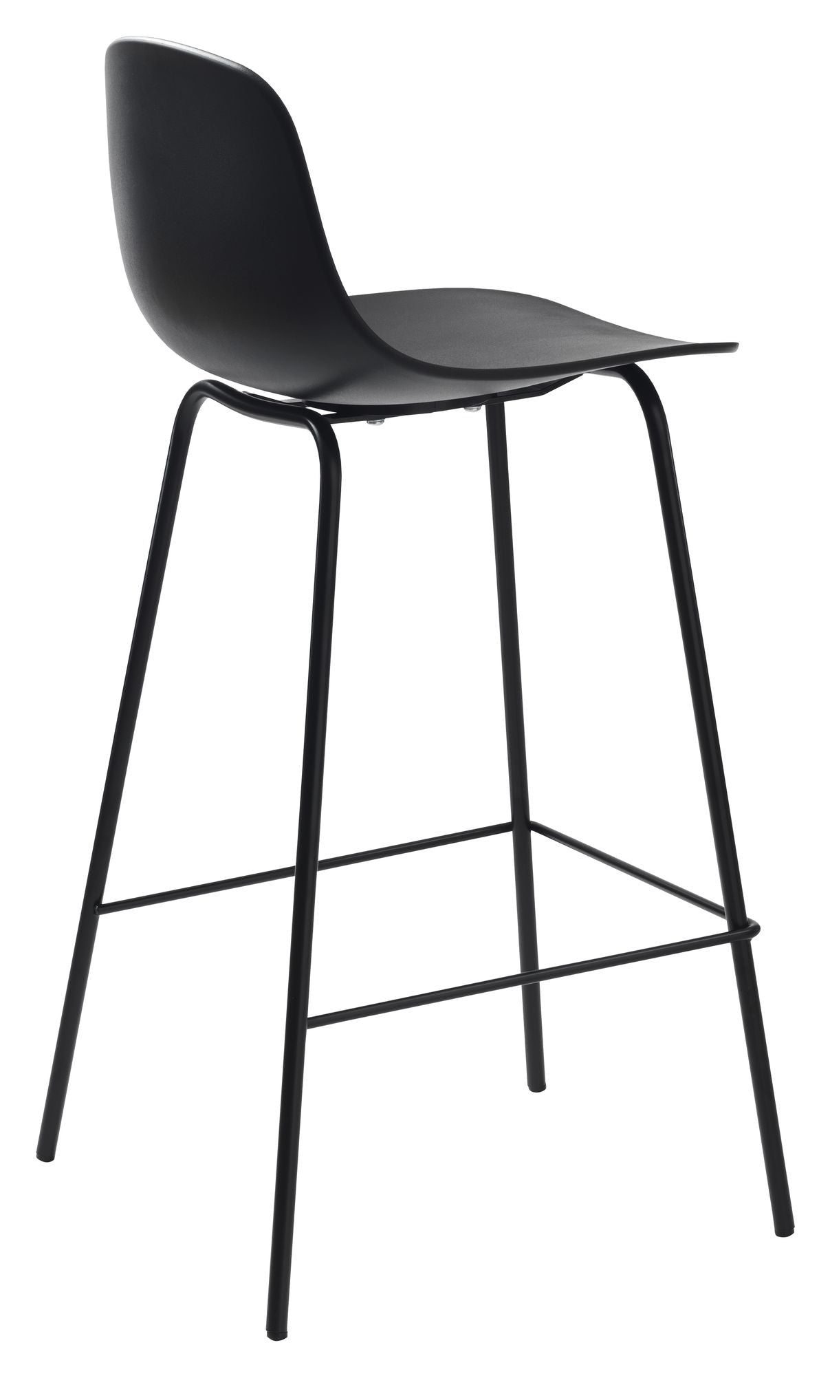 Whitby bar stool SH: 67.50cm, Black Plastic