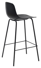 Whitby bar stool SH: 67.50cm, Black Plastic