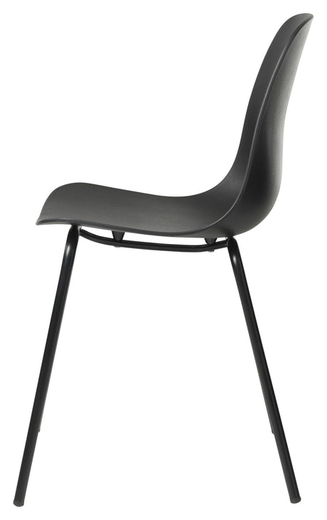 Whitby Dining Chair, Black Plastic