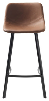 Yukon bar stool - Light brown PU, SH: 68cm