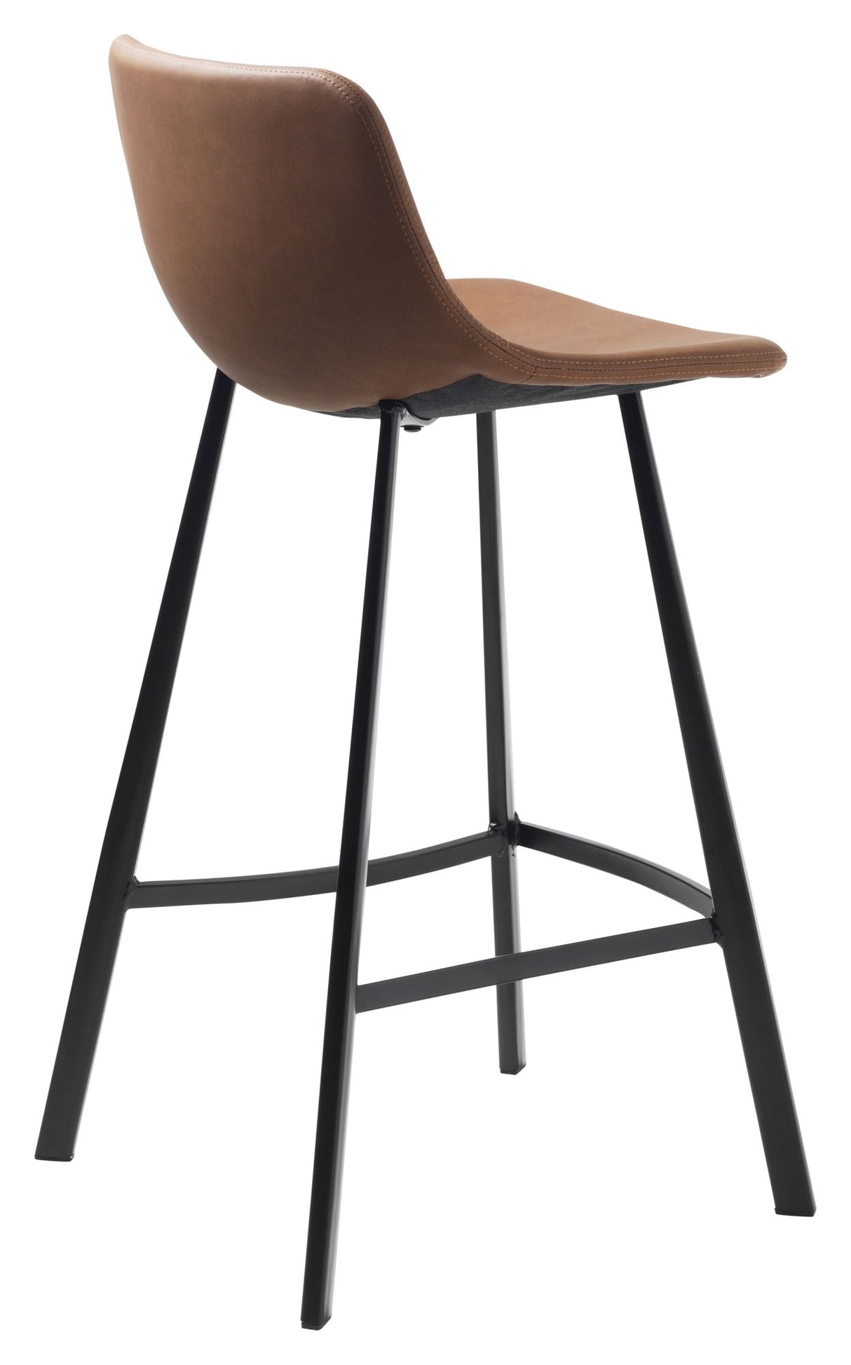 Yukon bar stool - Light brown PU, SH: 68cm