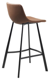 Yukon bar stool - Light brown PU, SH: 68cm