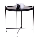 Venezia Side table, black steel and glass