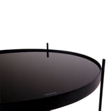 Venezia Side table, black steel and glass