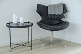 Venezia Side table, black steel and glass