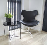 Venezia Side table, black steel and glass