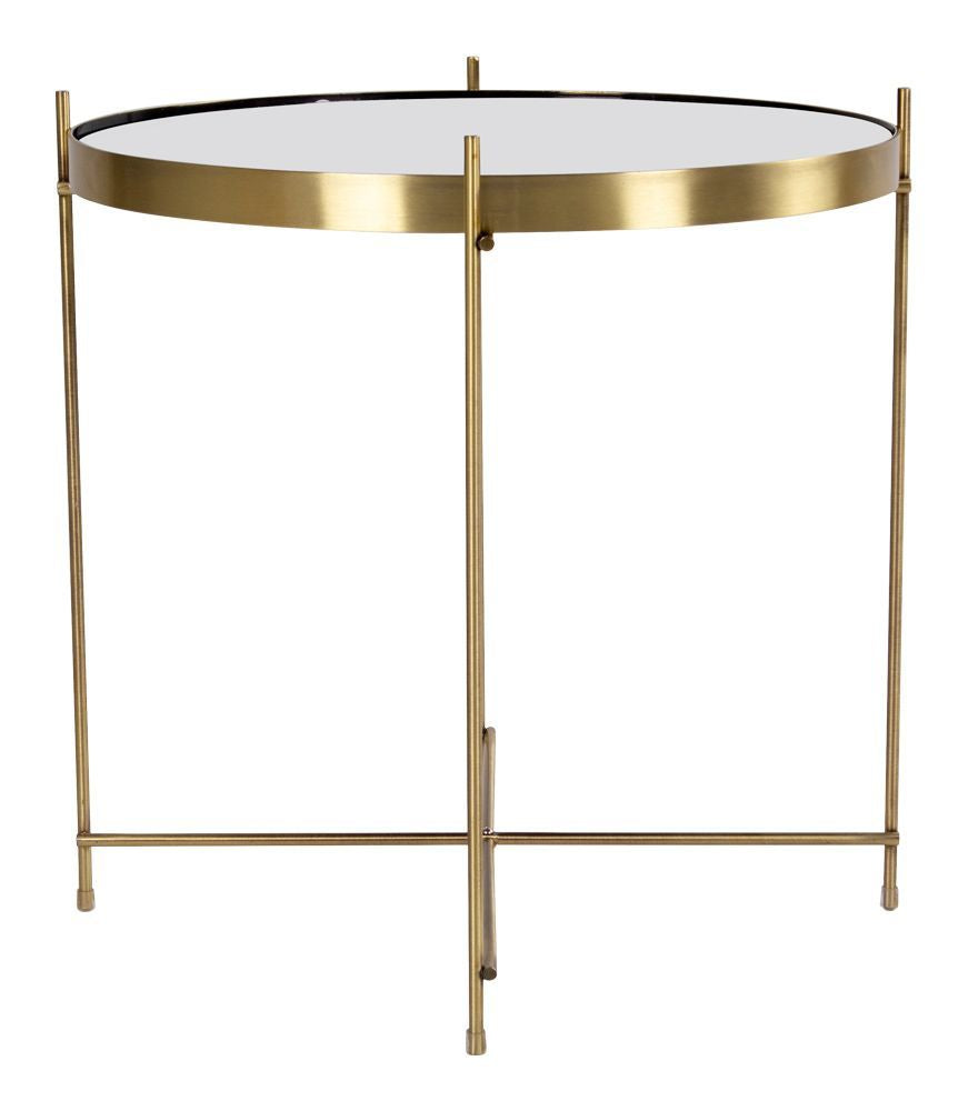 Venezia Coffee table in brass colored steel with glass Ø48