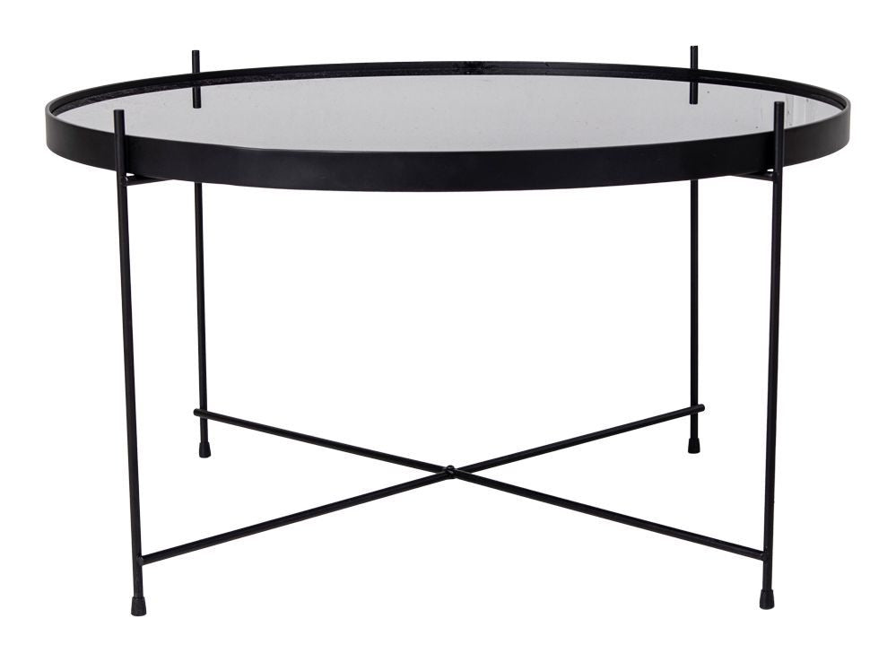 Venezia Coffee table in black steel with glass Ø70