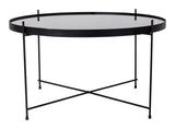 Venezia Coffee table in black steel with glass Ø70