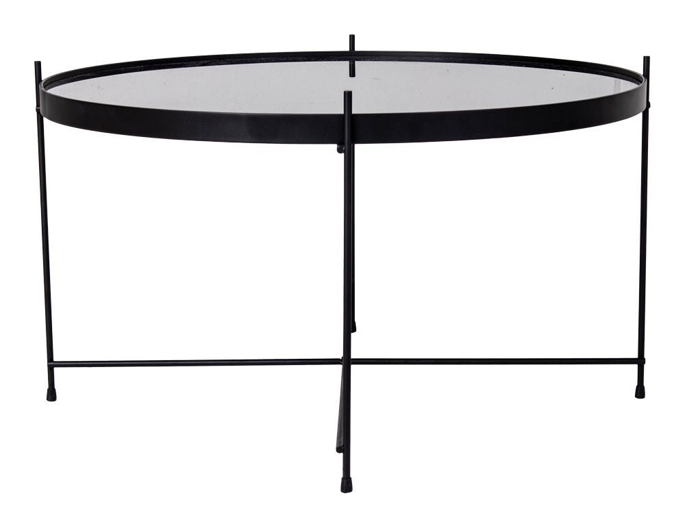 Venezia Coffee table in black steel with glass Ø70