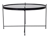 Venezia Coffee table in black steel with glass Ø70