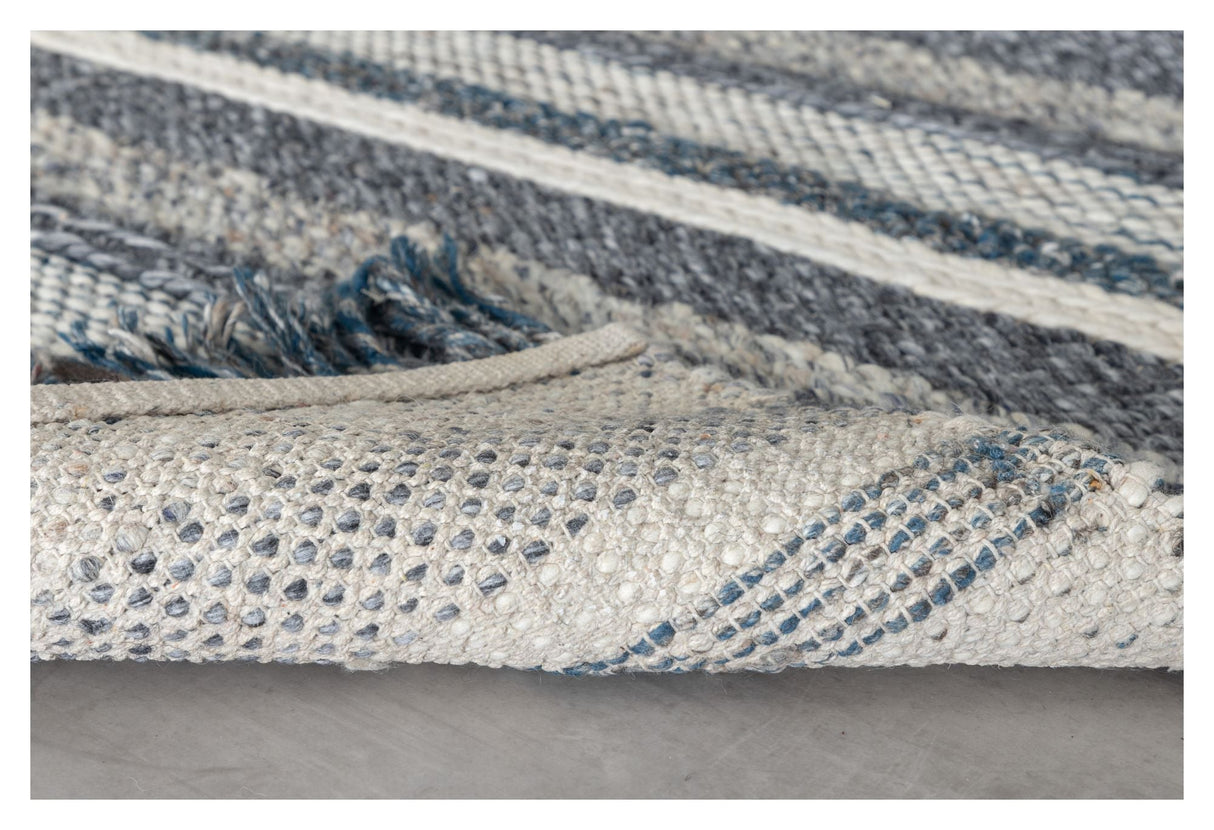 Agra wool blanket, 200x300, Marine/Gray