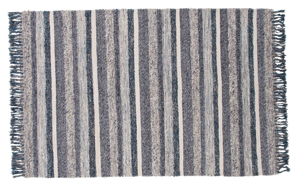 Agra wool blanket, 200x300, Marine/Gray