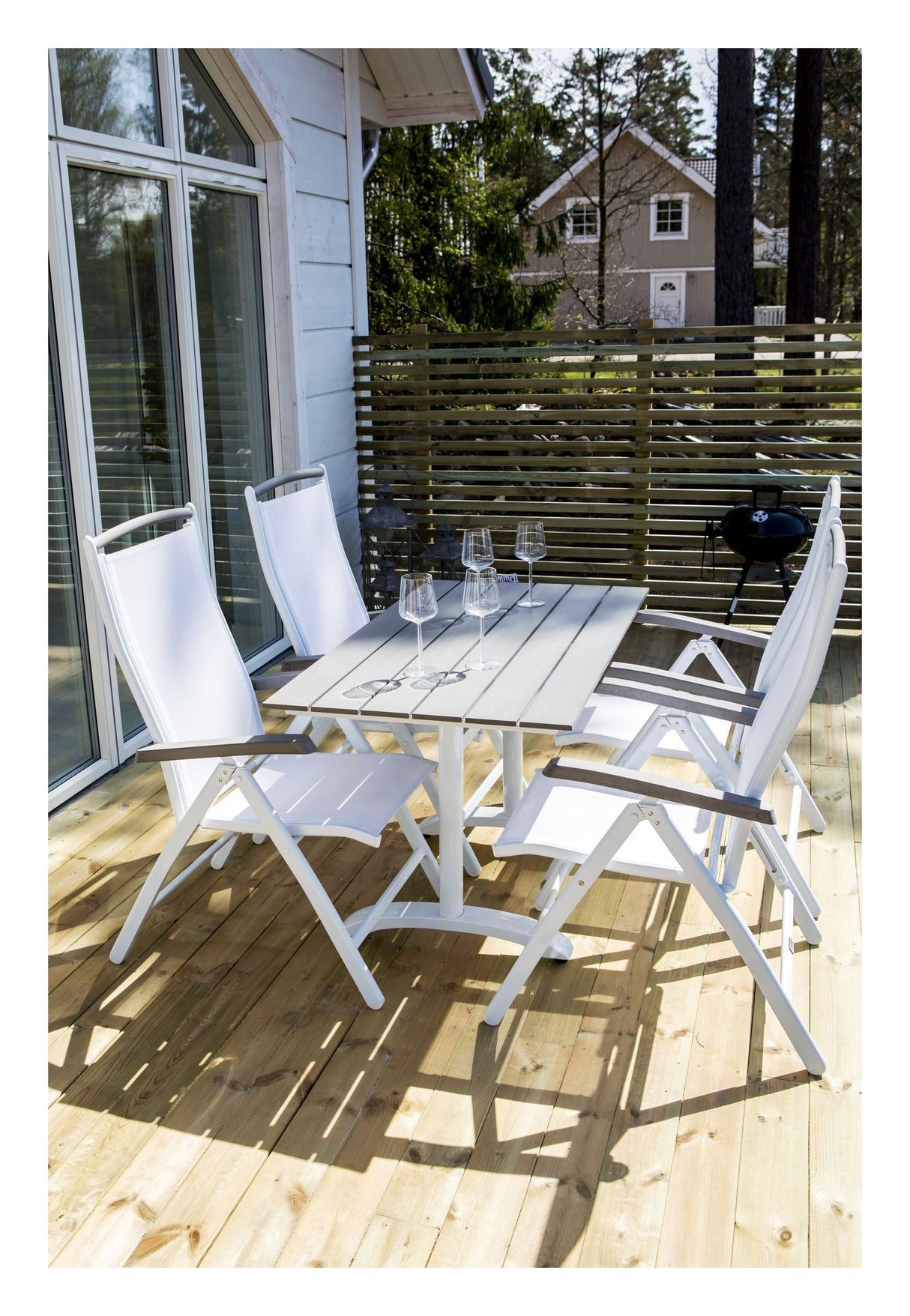 Albany 5-position Garden Chairs - White