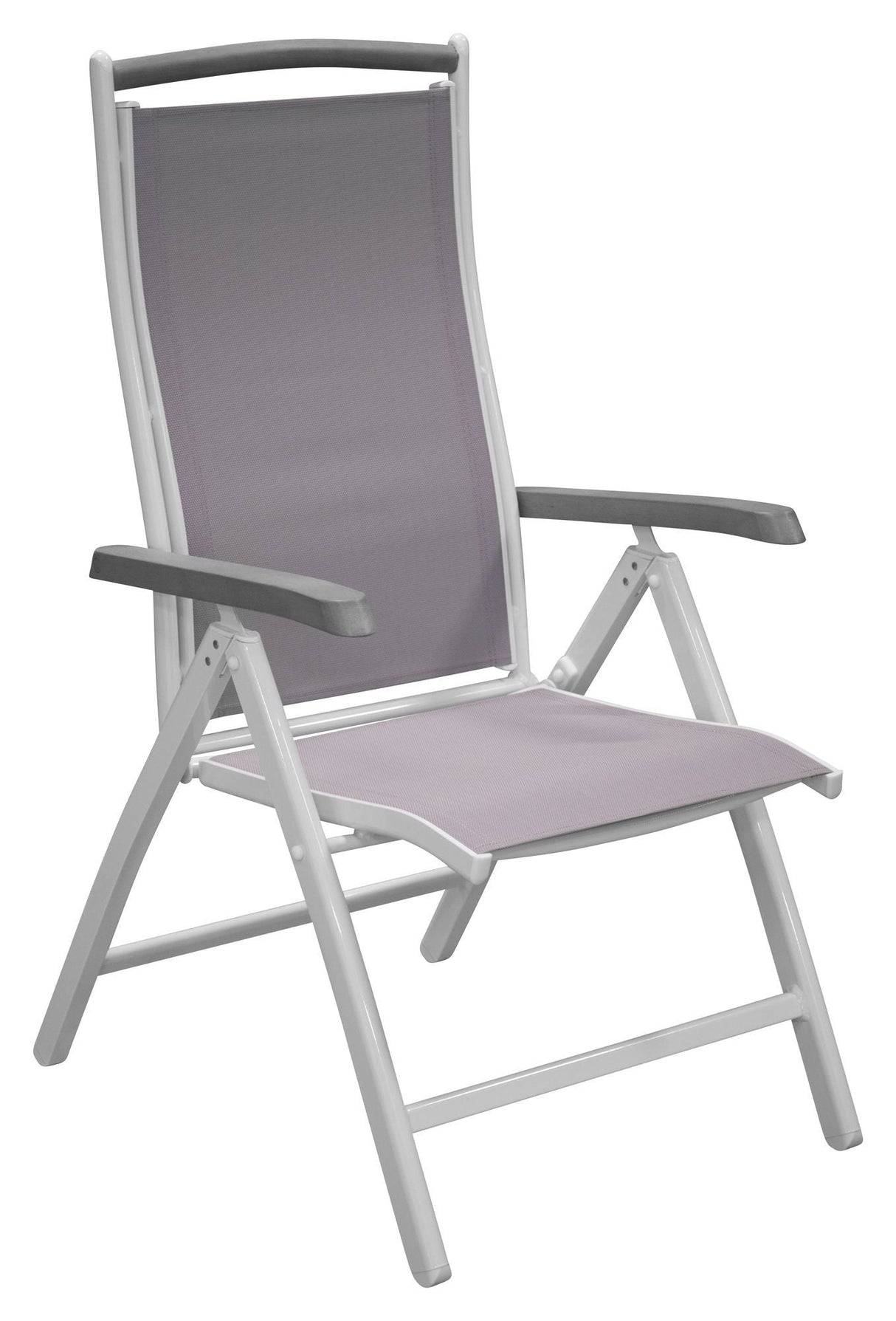 Albany Chair, White Alu/Gray Textiles/Aintwood