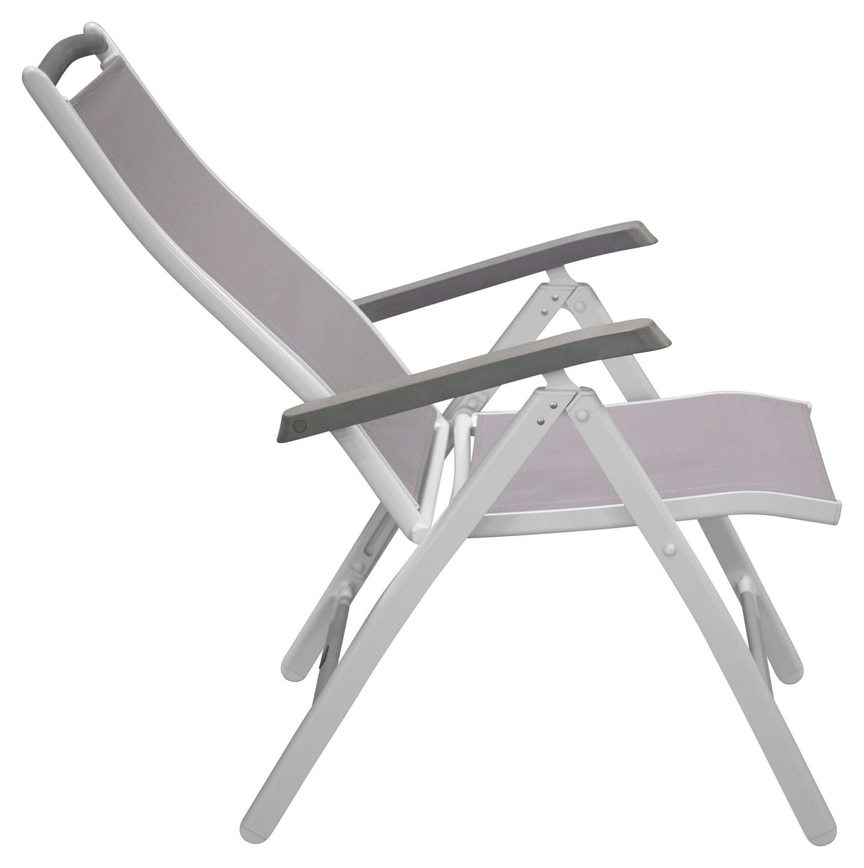 Albany Chair, White Alu/Gray Textiles/Aintwood