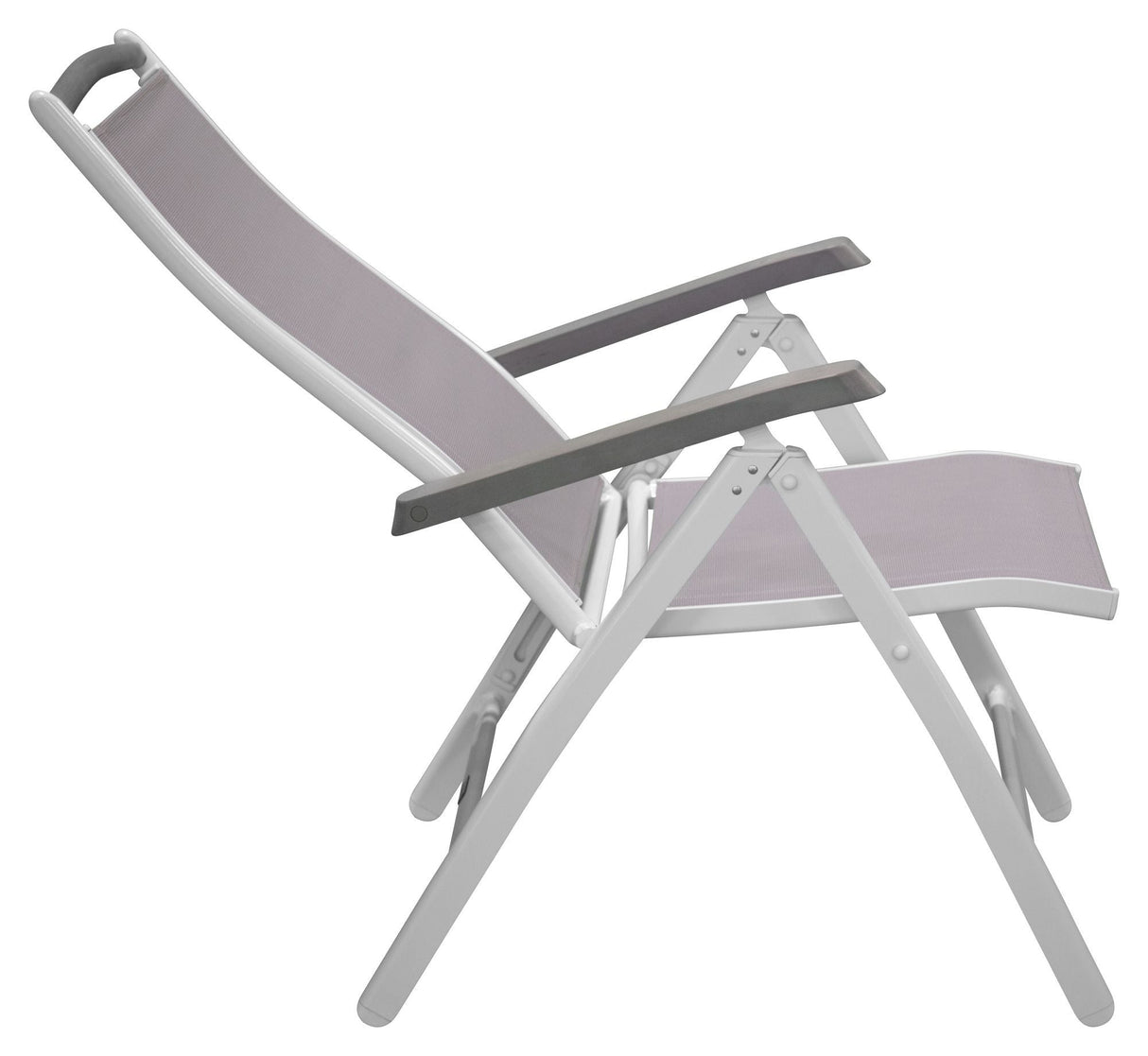 Albany Chair, White Alu/Gray Textiles/Aintwood