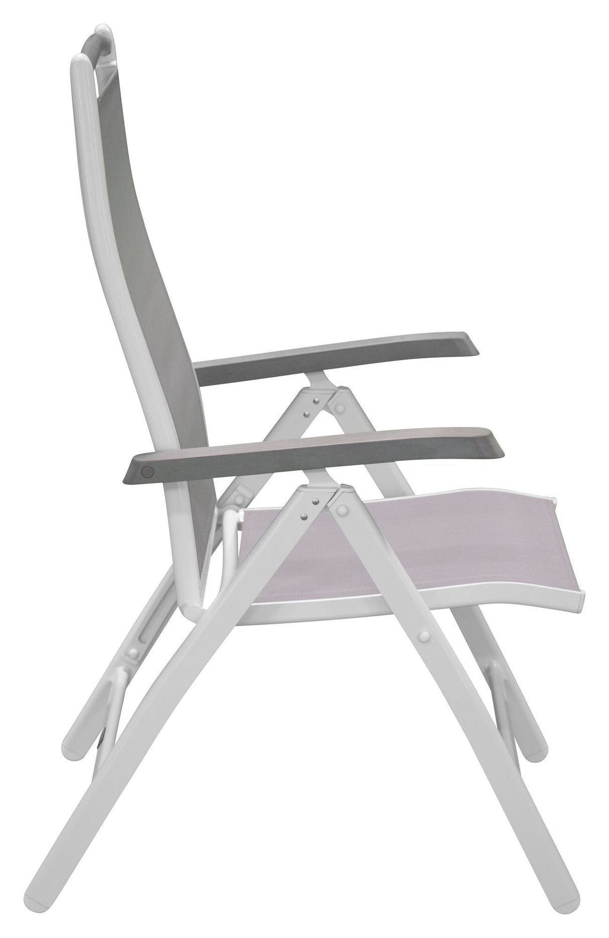 Albany Chair, White Alu/Gray Textiles/Aintwood