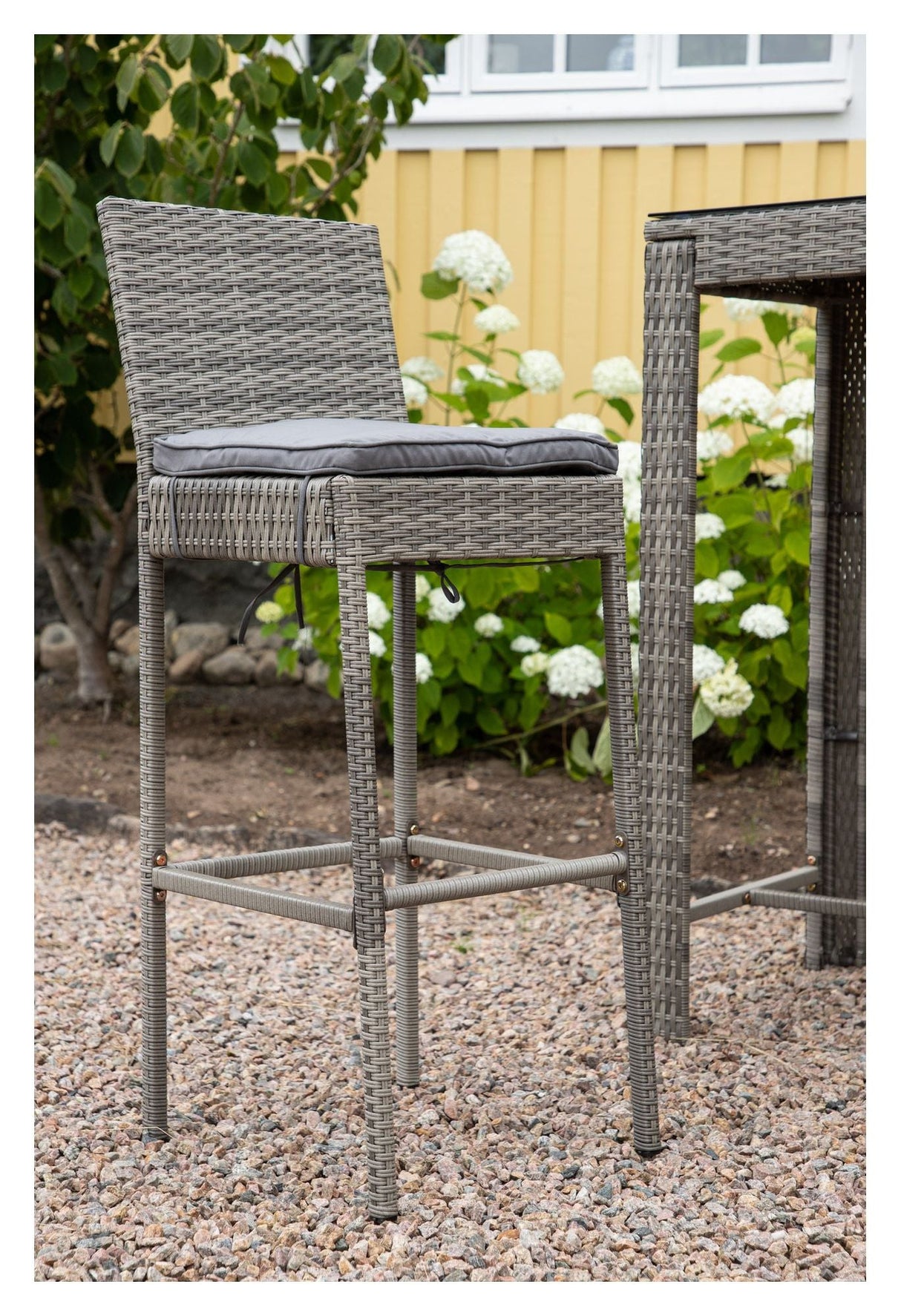 Alo Bar stool with back, Gray cord