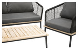 Andorra Lounge Set, Black/Gray Cushion