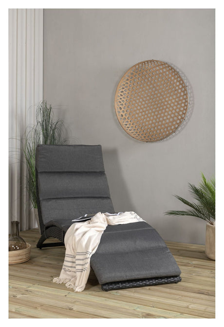 Archie Deckchair w. pillow, Black weave