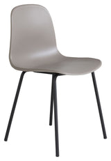 Arctic Dining chair, Beige, Black metal legs