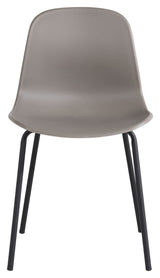 Arctic Dining chair, Beige, Black metal legs