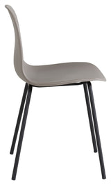 Arctic Dining chair, Beige, Black metal legs