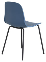 Arctic Dining chair, Blue, Black metal legs