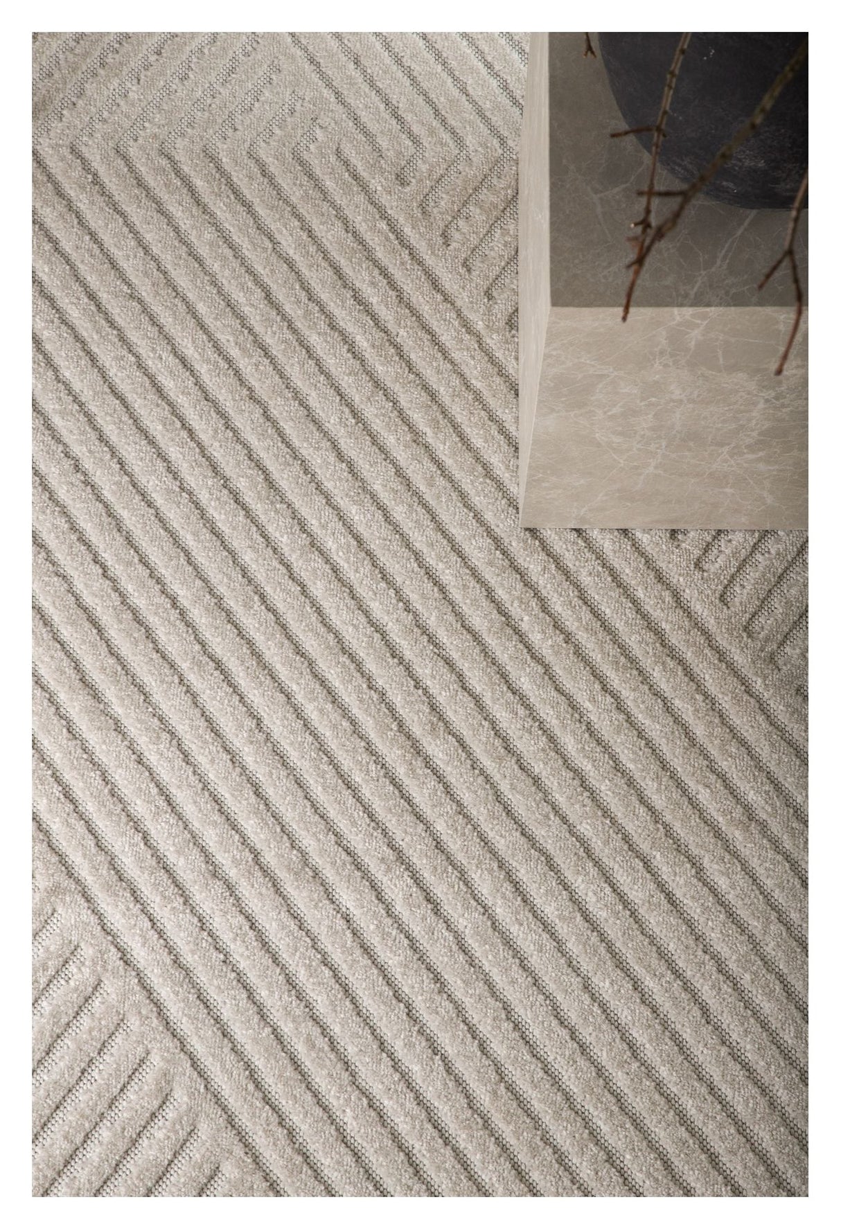 Aron Carpet 230x160 - White