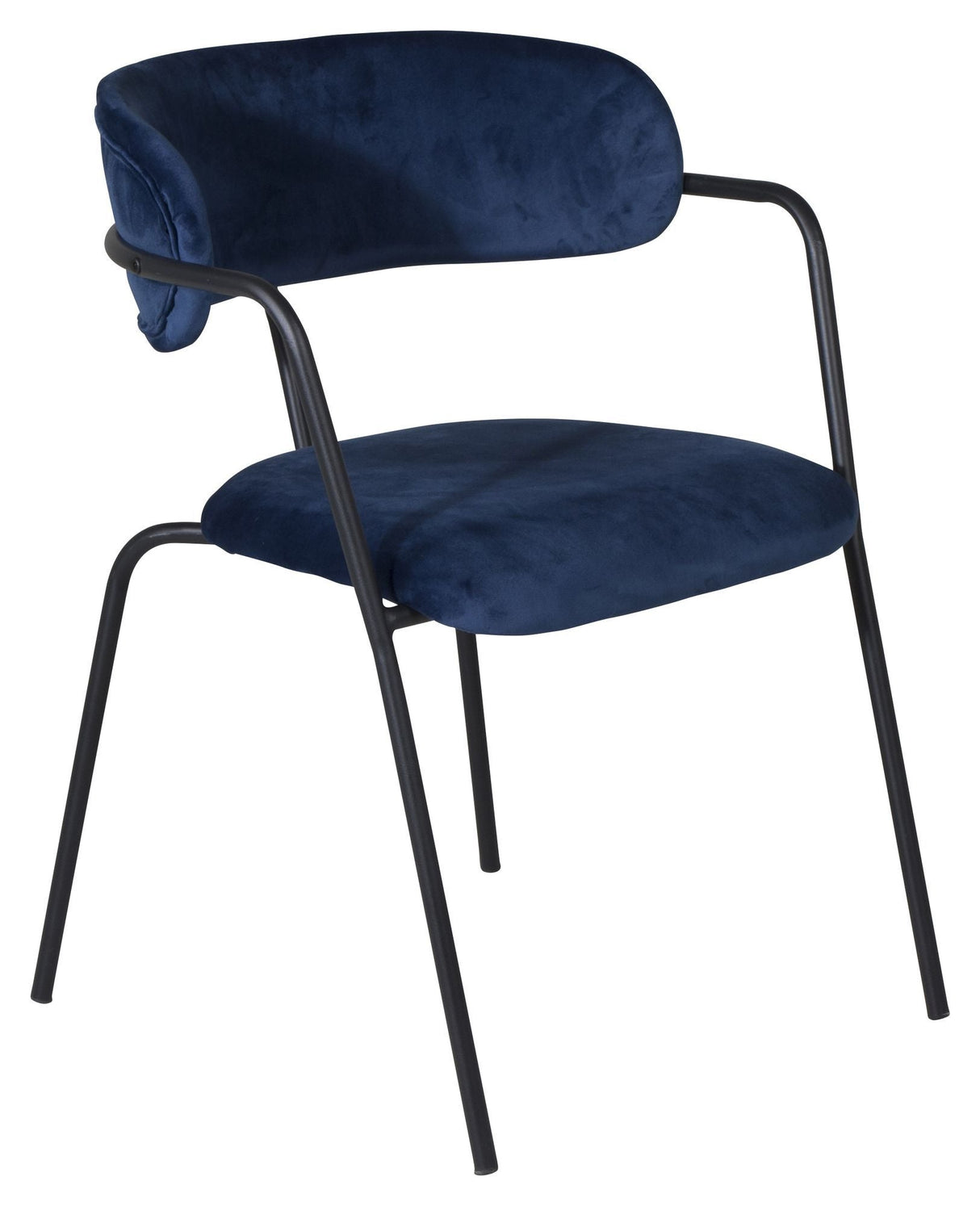 Arrow Dining chair with armrests, Blue velvet