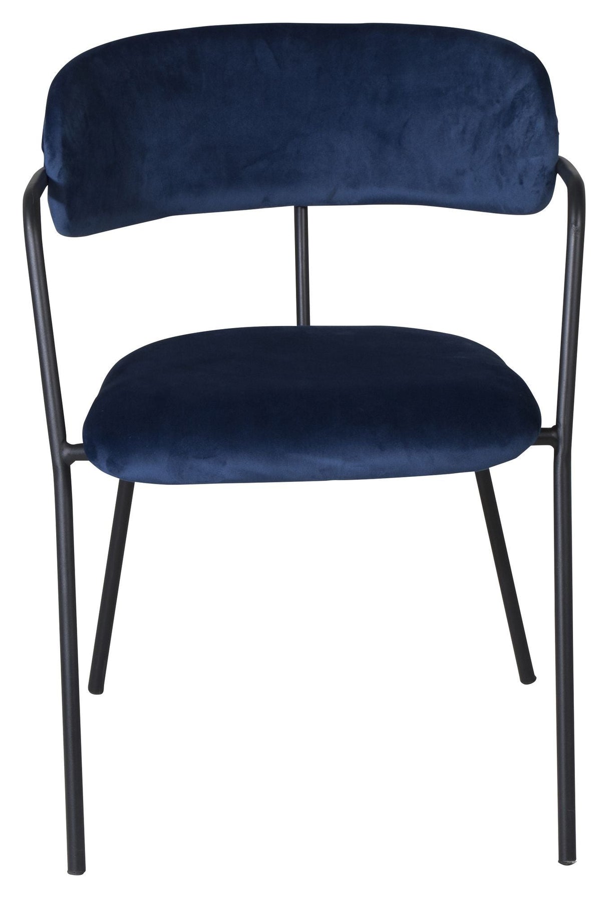 Arrow Dining chair with armrests, Blue velvet